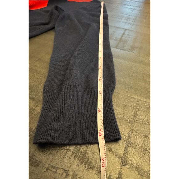 JCP 3/4 Sleeve Navy Sweater Wool Blend w/ Heart- Sz XL - Picture 7 of 9